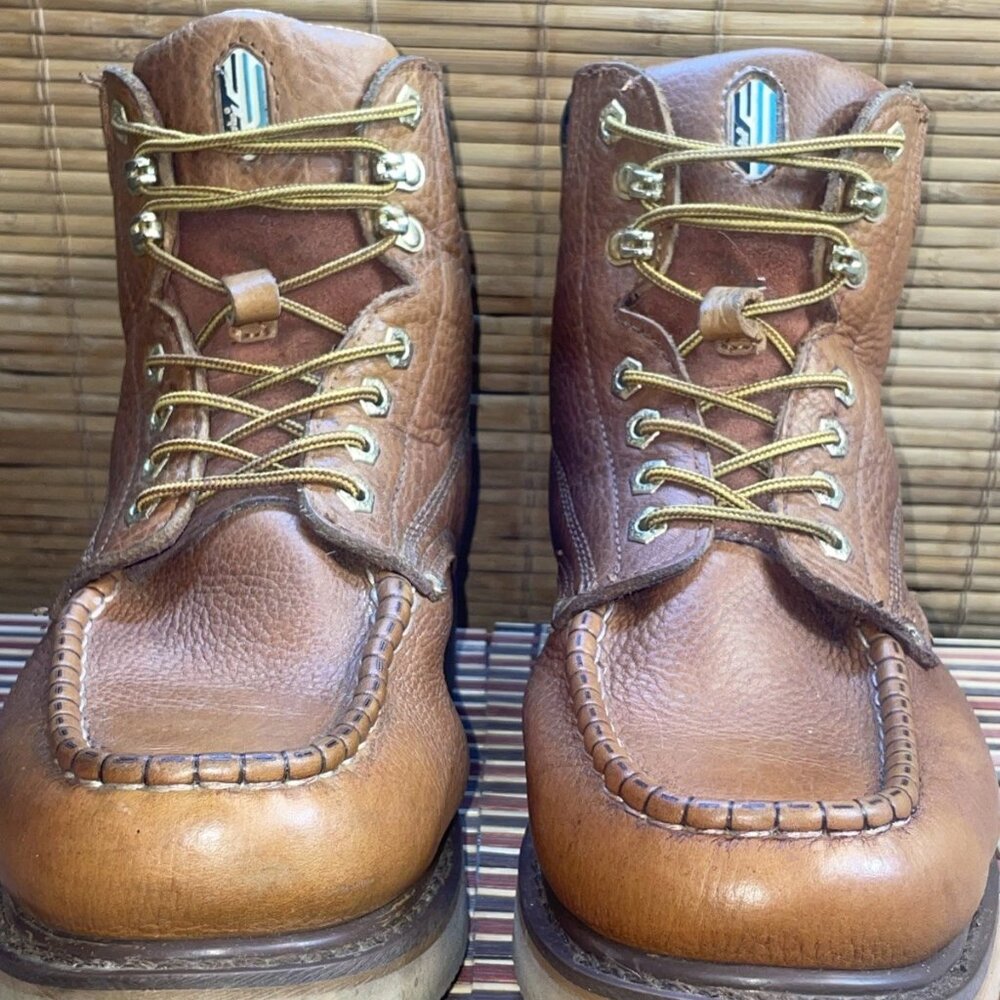 CACTUS 622M Moc-Toe  Men’s Size 12 Tan Goodyear Welt EV Leather Work Boots